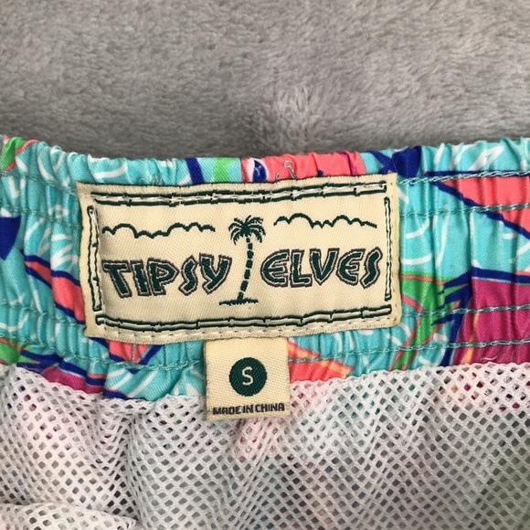 Tipsy Elves Men's Piranha Swim Trunks SIze Small - Picture 4 of 9